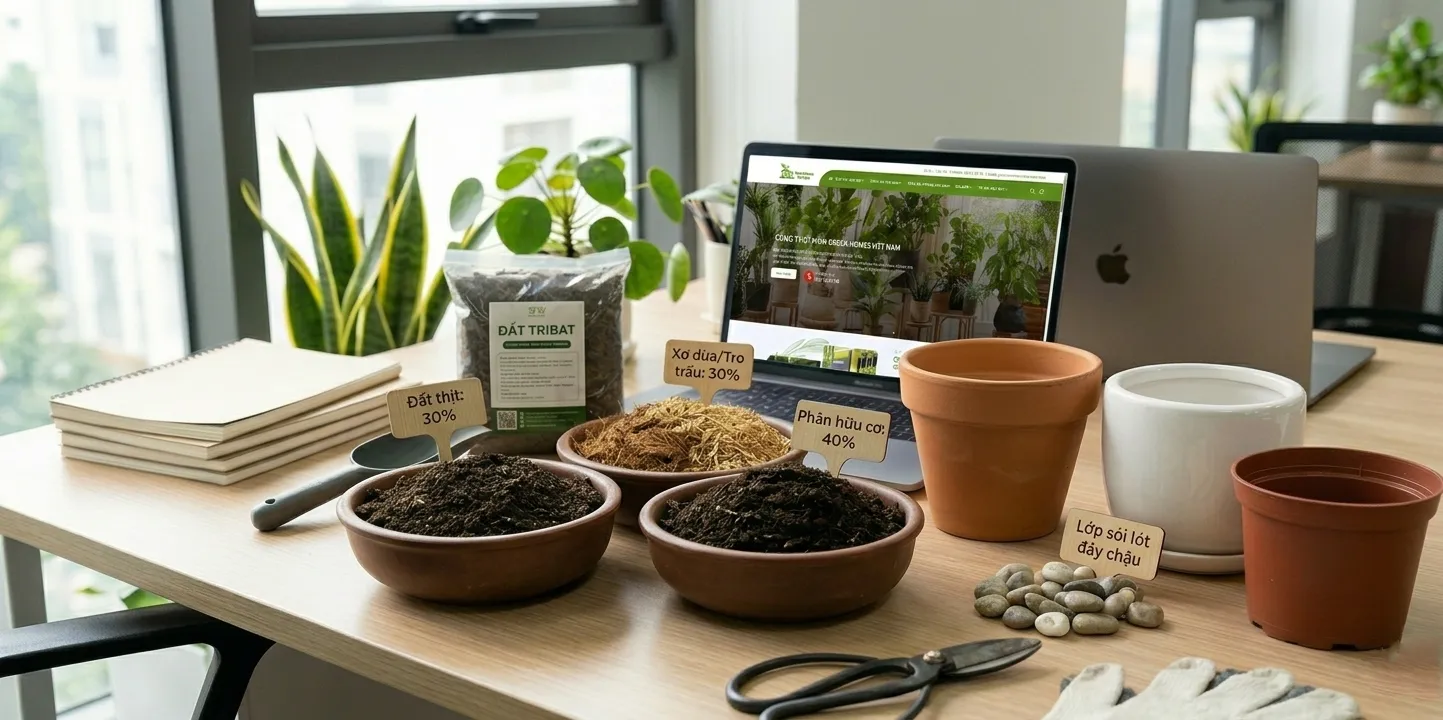 Tự trồng và chăm sóc cây cảnh văn phòng